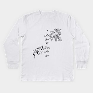 I Am Sure The Grapes Are Sour Black On White Vertical Kids Long Sleeve T-Shirt